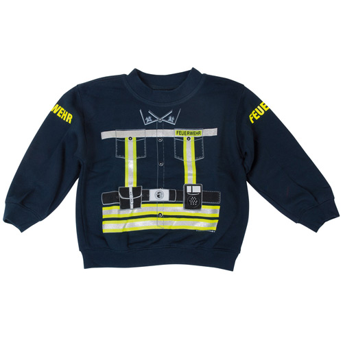 Blackshirt Company Feuerwehrauto Kinder Sweatshirt Feuerwehr Pullover Blau
