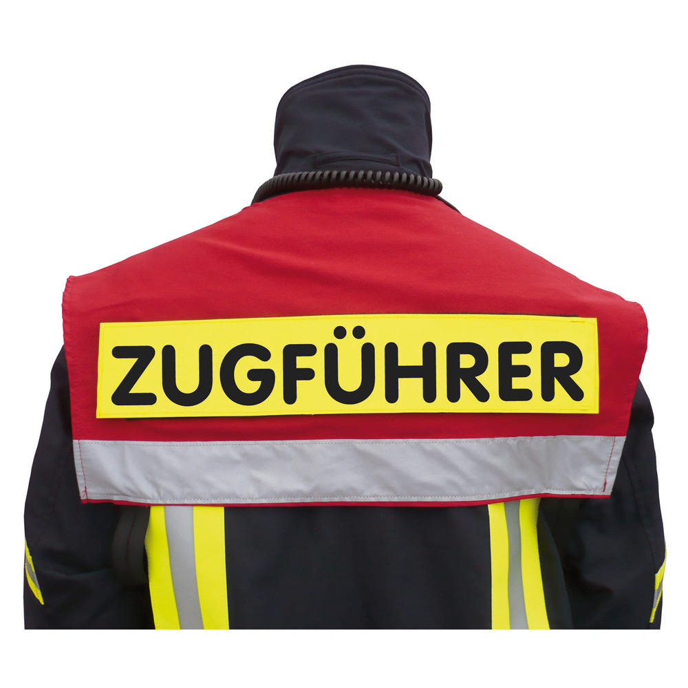 Überjacke Kennzeichnungskoller für HuPF Feuerwehr Rückenkoller neu 